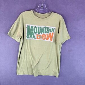 Mountain Dew Graphic T Shirt Men's Size M? Light Green Soda Drink Tee Savvy